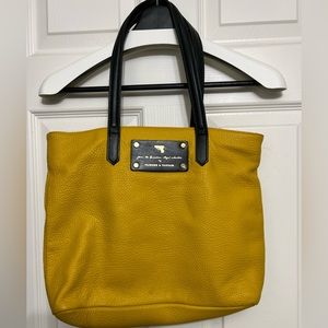 VLIEGER & VANDAM yellow leather tote bag